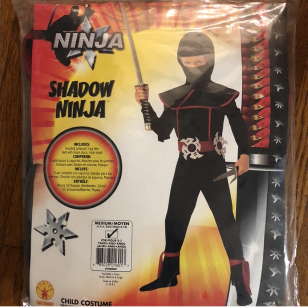 New Ninja Costume SZ 8-10y